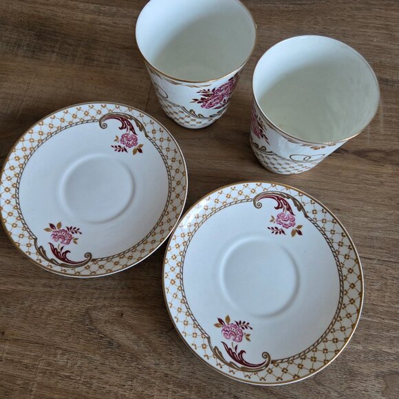 1980s Imperial Lomonosov made in USSR Wedding 2 porcelain cups and saucers. - Picture 5 of 8